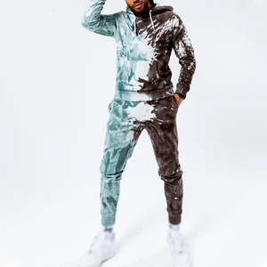 Ensemble de survêtement à capuche tie-dye pour homme, sweat-shirt et pantalon longs, imprimé par sublimation dégradé, style streetwear - Product Image 1