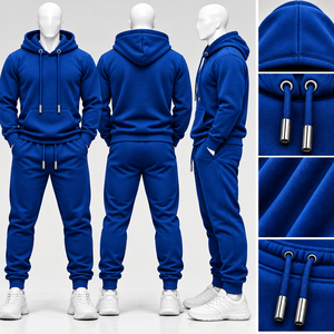 Ensemble de survêtement personnalisé pour hommes, 2 pièces, en molleton premium, comprenant un sweat à capuche et un pantalon de jogging, modèle vierge pour femmes, OEM - Product Image 5