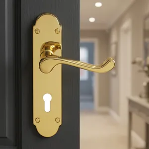 Hot Sale Brass Durable <b>Door</b> Lever Handle Elegant <b>Door</b> <b>Lock</b> Hardware For Main <b>Doors</b> Room <b>Doors</b> Offices Available For Sale - Product Image 1