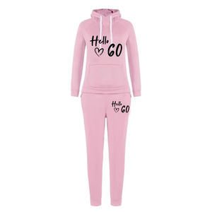 Fashion Women's Winter Plus Size Hooded <b>Track</b> <b>Suit</b> Set 100% Cotton Jogging Outfit with Sweatpants - Product Image 2