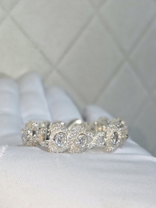 Iced Out <b>Infinity</b> Link <b>Bracelet</b> Hip Hop VVS Moissanite Diamond Women's Jewelry High Quality Silver Bridal Gift - Product Image 1
