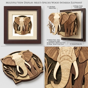 Majestic African <b>Elephant</b> Handcrafted Wooden Veneer Wall Art | Premium Layered Wood Inlay | Rustic Wildlife Home <b>Decor</b> Gift - Product Image 5
