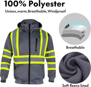 Veste de sécurité haute visibilité LED étanche ANSI Classe 2, 100% nylon/polyester, multi-poches, fermeture éclair avant, bande réfléchissante - Product Image 3