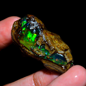 Lot de 4 pièces d'opale éthiopienne Welo Fire huileuse 100% naturelle de qualité supérieure, pierre précieuse brute en vrac, certifiée par un tiers, pour la fabrication de bijoux - Product Image 2