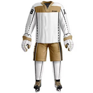 Ensemble d'uniformes de hockey sur glace haut de gamme, design personnalisé, logo, jersey et pantalon écologiques, légers, respirants, coupe confortable, entraînement - Product Image 1