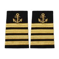 Épaulettes tactiques MAXPRO de capitaine royal avec 2 barres et fils dorés, couleurs personnalisables, haute qualité, prix d'usine