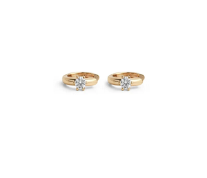 Elegant Natural Diamond <b>Hoop</b> <b>Earrings</b> Solid <b>Gold</b> 14K With Lab Grown Diamonds Hypoallergenic White <b>Gold</b> Fine Jewelry Engagement - Product Image 1