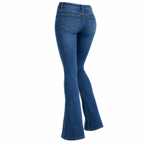 Pantalones Largos Vaqueros Acampanados Vintage Elásticos Transpirables de Talle Medio para Mujer, Estilo Europeo Americano, Tallas Grandes, Personalizados, Nueva Colección Primavera 2026 - Product Image 5