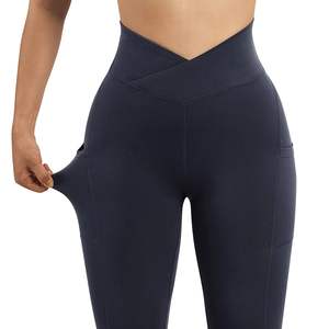 GAF Mid Waist Solid Simple <b>Knee</b> <b>Length</b> Tummy Control Workout Sports Running Athletic <b>Shorts</b> 4 Way Stretch Yoga <b>Shorts</b> - Product Image 6