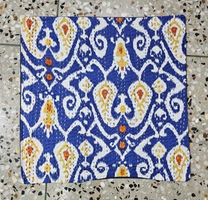 Handmade Cotton Cushion Cover Indian Kantha Pillow Cover Hand <b>Stitched</b> Ethnic Bohemian Textile Exporter Supplier - Product Image 2