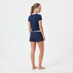 Women's Cotton Two Piece <b>Set</b> <b>Short</b> Sleeve T-Shirt With <b>Shorts</b> Casual Spring Summer Wear - Product Image 2