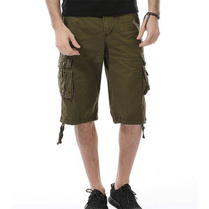 Pantalones Cortos Deportivos Cargo de Alta Calidad para Hombre, 100% Algodón, Transpirables, Tallas Grandes, Personalizables, para Verano - Product Image 1