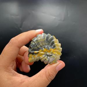 40 mm Hand Carved Jasper Yellow Grey Natural Stone Unique Collectible Decor Semi-Precious Stone Craft Carved <b>Crystal</b> - Product Image 6