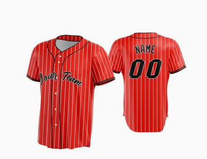 Maillots de baseball unisexes respirants à rayures, personnalisables par sublimation pour équipes, vente en gros - Product Image 1