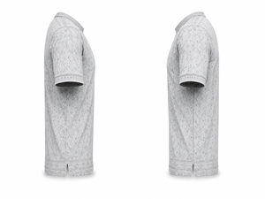 T-shirt à manches courtes pour homme, motif à pois gris, coupe classique, col rond, décontracté, en coton tricoté respirant, logo imprimé sur le devant - Product Image 4