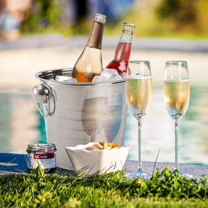 Cubeta de Hielo de Metal Galvanizado con Asas, Recipiente para Bebidas para Fiestas, para Servir Bebidas y Enfriador de Vino - Product Image 6