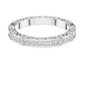 Anillo de Eternidad de Moissanita con Corte Brillante Redondo, Engaste en Canal, Plata 925, Joyería Clásica de Boda Unisex - Product Image 1