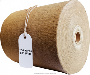 Tissu en toile de jute naturelle vendu au mètre, rouleau de toile de jute naturelle, 20 pouces de large x 100 yards, 10 onces – Matériau écologique pour décoration rustique - Product Image 1