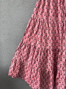 Handmade Cotton Block Print <b>Skirt</b> <b>Elastic</b> Waistline Breathable Traditional Summer Style Casual Nonwoven Weaving Method - Product Image 3