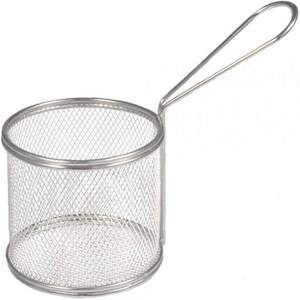 Bold Blossom Top Selling Tableware Serveware Stainless Steel Professional Mini Round Chip Serving <b>Basket</b> <b>Wire</b> Mesh Frying Bucke - Product Image 1