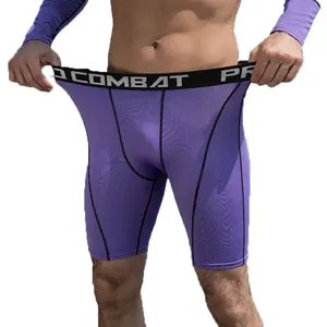 <b>Men's</b> Breathable Quick-drying <b>Compression</b> <b>Shorts</b> Spandex Polyester Mid Waist Solid Basketball Fitness Yoga Pants - Product Image 4