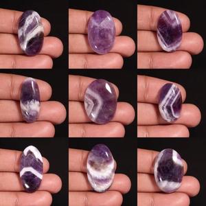 พลอยอะเมทิสต์ทรงเชฟรอนธรรมชาติ ขัดเงาด้วยมือ สีม่วง สำหรับทำเครื่องประดับเสริมฮวงจุ้ย แหวน จี้ - Product Image 5