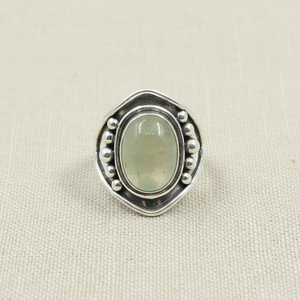 Natural Prehnite Gemstone <b>Ring</b> 925 Sterling Silver Rose Gold Yellow Gold Plated <b>Boho</b> Statement Adjustable <b>Ring</b> - Product Image 4