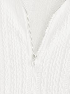Polo à manches courtes pour homme, blanc, couleur unie, tissu tissé, fermeture éclair sur le devant, style décontracté, longueur normale - Product Image 2