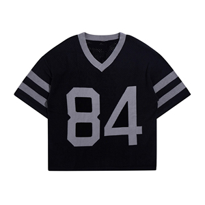 Classic Retro American Football Jersey Vintage Style Athletic Sportswear Breathable Mesh Fabric 100% <b>Polyester</b> V-Neck Adjustable - Product Image 1