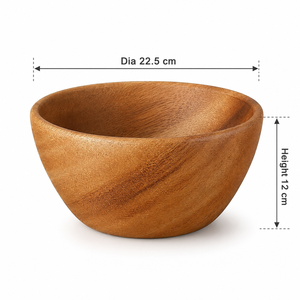 Tazón de madera para servir con acabado natural, hecho a mano, para ensalada de frutas, vajilla retro para cocina, tazón para servir sopa y salsa - Product Image 6