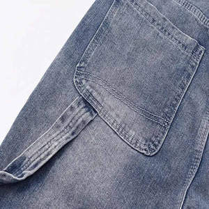 Shorts en jean droits taille haute extensibles délavés à l'acide pour femme, longueur genou, coupe skinny, de qualité supérieure, élastiques, OEM - Product Image 5