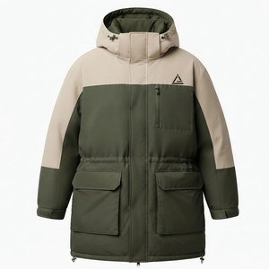 Heavy Weight Oversized Parkas <b>Jacket</b> For <b>Men</b> Cold Weather Warm Hooded <b>Long</b> Outerwear Casual Outdoor Apparel - Product Image 1