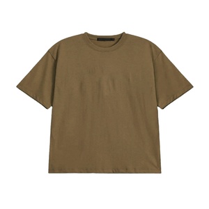 เสื้อยืดผ้าฝ้ายขนาดใหญ่พิเศษของผู้ชายเสื้อโอเวอร์ไซส์ผ้าคอตตอนไหล่ตกสีพื้นผ้าคอตตอน - Product Image 4