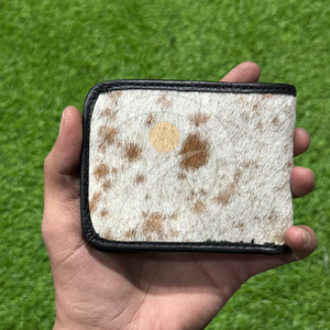 Portefeuille en cuir de vachette véritable, fin, fait main, avec pochette à cartes, aspect minimaliste raffiné - Product Image 1