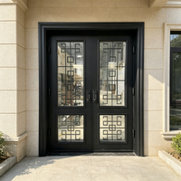 Porte d'entrée en fer robuste XIYATECH, galvanisée à chaud, cadre thermolaqué, système de façade pour propriétés commerciales