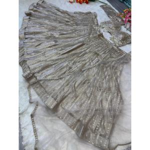 Most Trending A-Line Fish Cut Style Lehenga Choli with Zari Work Natural Waistline - Product Image 5