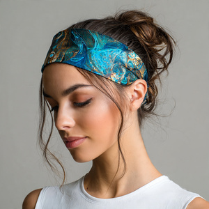 Ponytail Non-slip Jersey Knit Workout <b>Headband</b> Printed <b>Headband</b> Pony Scrunchy Function Animal Print Stretch <b>Headband</b> Ponytail - Product Image 4