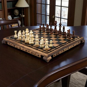 Modern Design Luxury Square <b>Wooden</b> <b>Chess</b> Board High Quality Handmade with <b>Chess</b> <b>Pieces</b> Customizable Decoration Rectangle Shape - Product Image 1