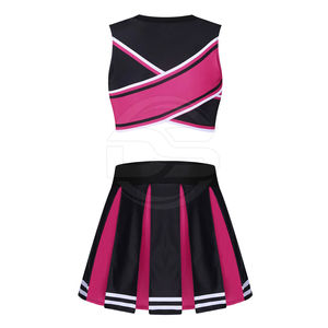 Uniforme de cheerleading OEM, costume de cheerleader personnalisé, ensemble sportif pour femmes, tissu à séchage rapide, haut et jupe, vêtements d'équipe - Product Image 2