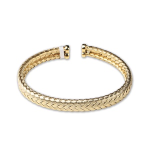 Vente en gros de bracelets ajustables tressés en argent sterling 925 plaqué or jaune, bijoux fins, Memoria Jewels - Product Image 1