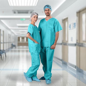 Ensembles de blouses médicales unisexes personnalisés à manches courtes en tissu Spandex/Polyester, service OEM, faible MOQ, uniforme médical pour usage quotidien - Product Image 6