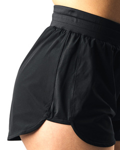 Shorts Deportivos 2 en 1 para Mujer, Color Negro, Secado Rápido, con Dobladillo en Forma de Pétalo, para Running, Gimnasio, Yoga, con Bolsillos y Logotipo Personalizado - Product Image 5