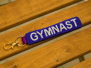 Personalized Gymnastics Beaded Wristlet Keychain Handmade Eco-Friendly Durable Glass Beads Team Gift Custom Sports Key Fob - Product Image 2