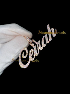 Pendentif en diamant Moissanite personnalisé unisexe 2.73 TCW glacé argent 925 plaqué or rose à la mode attrayant pendentifs fins breloques - Product Image 4