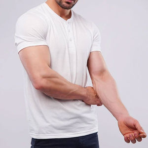 Camiseta Deportiva de Algodón de Secado Rápido de Alta Calidad para Hombre, Ropa Deportiva Informal para Gimnasio, 100% Algodón, Corte Regular, Cuello Redondo, Manga Corta - Product Image 2