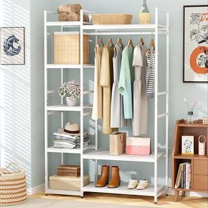 Minimalist Metal <b>Clothing</b> <b>Rack</b> <b>Standing</b> Type 5 Layers Multifunctional Storage Holder for Wardrobe Use - Product Image 1