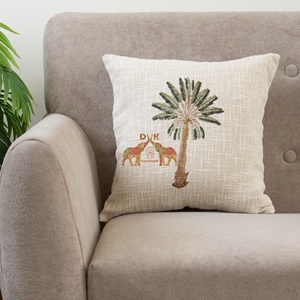 High Quality Handmade Block Printed Palm Tree Printed Cotton Cushion Cover For Home And Living Room - Product Image 3