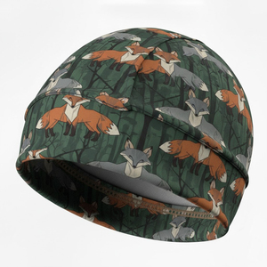 Unisex Visibility Reflective Cycling Beanie <b>Hat</b> With Custom Sublimation Printing Winter Beanie With Fleece Lining Skull Beanie - Product Image 1