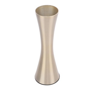 Jarrón de Metal Contemporáneo con Diseño de Orificios, Hecho a Mano, Color Beige - Product Image 1