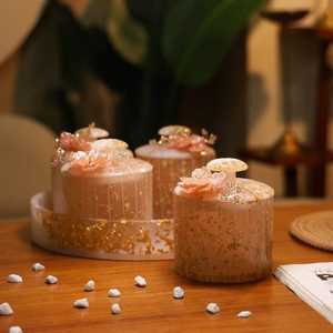 Contenants de conservation alimentaire en résine écologiques faits à la main, forme cylindrique, accents feuille d'or, couvercles hermétiques pour la cuisine et les fêtes - Product Image 1